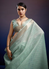 Mint Green Silk Saree – Subtle Glamour for Every Occasio