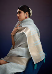 Premium Powder Mist Linen Silk Saree – Soft, Breathable & Stylish