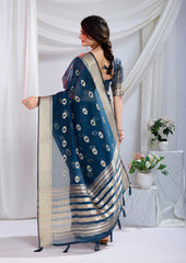 Twilight Bloom Zari Weave Saree with Zari Butta