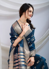 Twilight Bloom Zari Weave Saree with Zari Butta