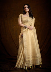 Premium Cream Silk Saree – Perfect for Teachers & Professional Wear
