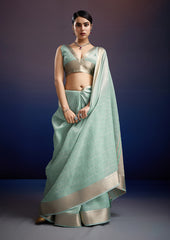 Mint Green Silk Saree – Subtle Glamour for Every Occasio