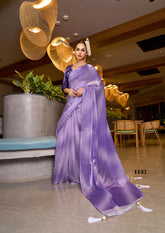 Lilac Dream: Designer Fendy Satin Saree with Ombre Digital Print