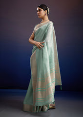 Mint Green Silk Saree – Subtle Glamour for Every Occasio