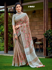Astita Sarees Crafted From Linen Cotton Offer A Sophisticated Combination Of Natural Fibers