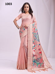 Astita Sarees With Linen Cotton and Permuim Crafted Lien Cotton