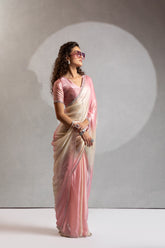 Mehek Two Tone Satin Satin Sarees With Jerquen Hand work