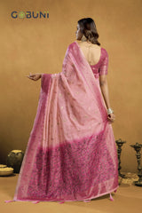 GOBUNI Sarees Are Crafted From Premium Spun Cotton Offering A Soft And Breathable Fabric