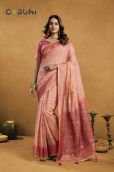 GOBUNI Sarees Are Crafted From Premium Spun Cotton Offering A Soft And Breathable Fabric