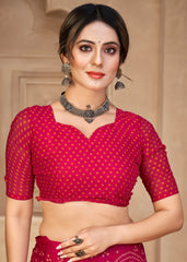 Ruchi Sarees With Chiffon Bandhni Combine Traditional Craftsmanship With Elegant Fabric Choice