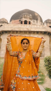 QRC Collection Elegant Hand-Embroidered Lehengas - Colorful Floral Patterns