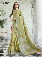 Astita Sarees Crafted From Linen Cotton Combine The Natural Breathability Of Linen With The Softness Of Cotton