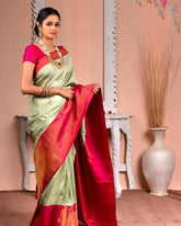 KP CREATION Sarees Feature Premium Soft Lichi Silk Cloth Known For Its Lightweight Feel And Texture