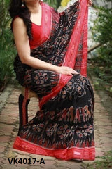 Vakratund Sarees Are Highly Crafted With Original Linen Fabric With Silver Zari Patta and Digital Print