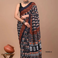 Vakratund Sarees Present A Refined Blend Of Heavy Chanderi Cotton Fabric And Exquisite Digital Print