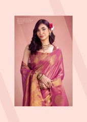 Rajpath Fabrics presents tissue Fancy Weaving Sarees Expertly Crafted To Combine Traditional