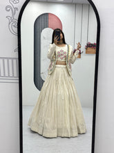 Prisha Creation Beige Embroidered Anarkali Dress with Jacket – Elegant Ethnic Wear