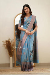 Kp Creation Sarees Are Crafted From Soft Lichi Silk Sarees And Offering The Rich Jacquard Work on Pallu