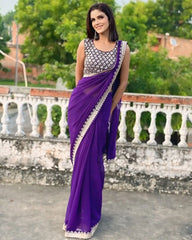JR Sarees Crafted With Georgette Fabric Offer A Lightweight And Elegant Drape Ideal For Both Casual And Formal