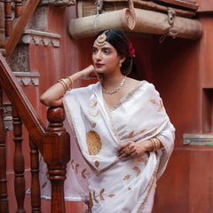 JR Sarees Are Crafted From Premium Rangoli Silk Fabric Enhanced With Delicate Sequence Embroider