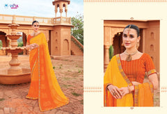 Vipul Chiffon Sarees With Vibrant Color And Crfted With Lightweight Chiffon Fabric