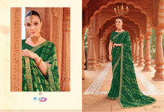 Vipul Chiffon Sarees With Vibrant Color And Crfted With Lightweight Chiffon Fabric