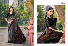 Vipul Chiffon Sarees With Vibrant Color Sarees With Lihghtweight Chiffon Fabric
