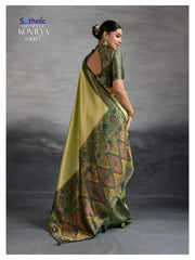 Sethnic LifeStyle Sarees Are Crafted From Premium Kanjivaram Soft Silk Featuring The Distinctive Kadiyal Pattern