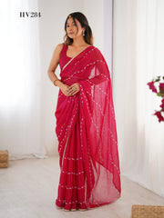 Fashion Berry Heavy Smooth Sitara Fabric With Vibrant Colors