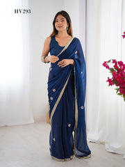 Fashion Berry Heavy Smooth Fandy Fabric Sarees With Vibrant Color