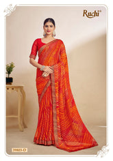 RUCHI SAREES - Vibrant Chiffon Sarees in Multiple Colors with Elegant Patterns
