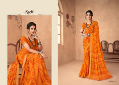 Ruchi Chiffon Bandhni Saree And Rich with Banarasi Border With Vibrant Rang of Color