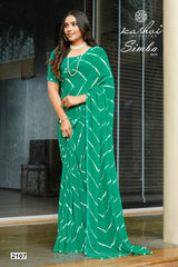 Kashvi Creation Georgette Lahariya Print offers a lightweight and elegant fabric choice