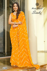 Kashvi Creation Georgette Lahariya Print offers a lightweight and elegant fabric choice