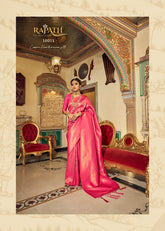 RajPath Fabric Sarees Are Crafted Frome Soft Handloom Silk With Copper Zari Work
