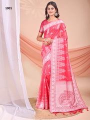 Astita Sarees Are Crafted With Premium Lien Cotton Sarees With vibrant Color