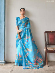 Bhumi Sarees Crafted From Soft Linen Showcase A Refined Floral Print Sarees