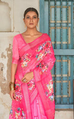 Bhumi Sarees Crafted From Soft Linen Showcase A Refined Floral Print Sarees