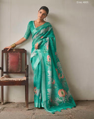 Bhumi Sarees Crafted From Soft Linen Showcase A Refined Floral Print Sarees