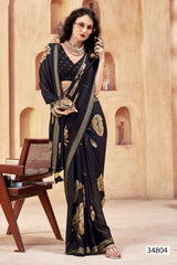 Vallabhi Print Collection sarees feature elegant floral prints on soft moss georgette fabric