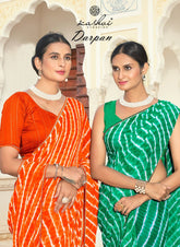The Kashvi Creation Saree showcases a beautiful georgette fabric with traditional Lehariya patterns