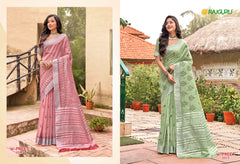 Rathotsav Sarees with Linen blend elegance and comfort, offering a lightweight and breathable fabric