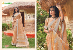 Rathotsav Sarees with Linen blend elegance and comfort, offering a lightweight and breathable fabric