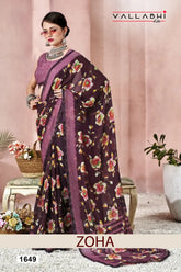 The Vallabhi Lite Collection Saree Features Lightweight Georgette Fabric, Offering Comfortable And Elegant Drape