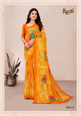 Ruchi Sarees Crafted From Chiffon Fabric Combine Traditional Artistry With Modern Elegance