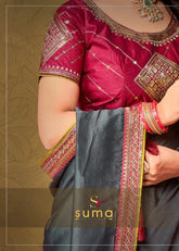 SUMA DESIGNER Sarees With Black Rangoli Showcase Exquisite Craftsmanship Through Detailed Rangoli Motifs