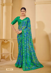 Ruchi Chiffon Saree With An Attached Border Combines Delicate Craftsmanship