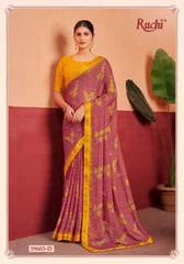 Ruchi Chiffon Saree With An Attached Border Combines Delicate Fabric With Seamless Design
