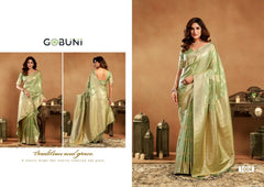 Gobuni Sarees Showcase A Rich Silk Pallu Adorned With Exquisite Zhallar Work Reflecting Expert Craftsmanship