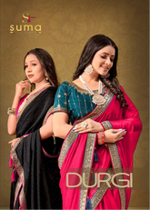 The Suma Designer Saree With Black Rangoli Showcases Exquisite Craftsmanship
